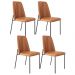 Kit 04 Cadeiras Decorativa Estofada Para Sala De Jantar Bella L02 Couríssimo Whisky - Lyam Decor