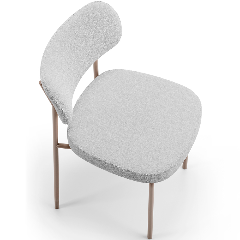 Kit 04 Cadeiras Decorativa Estofada Para Sala de Jantar Melina Base Arena L02 Bouclê Cinza - Lyam Decor