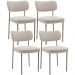 Kit 04 Cadeiras Decorativa Estofada Para Sala de Jantar Melina Base Arena L02 Bouclê Creme - Lyam Decor