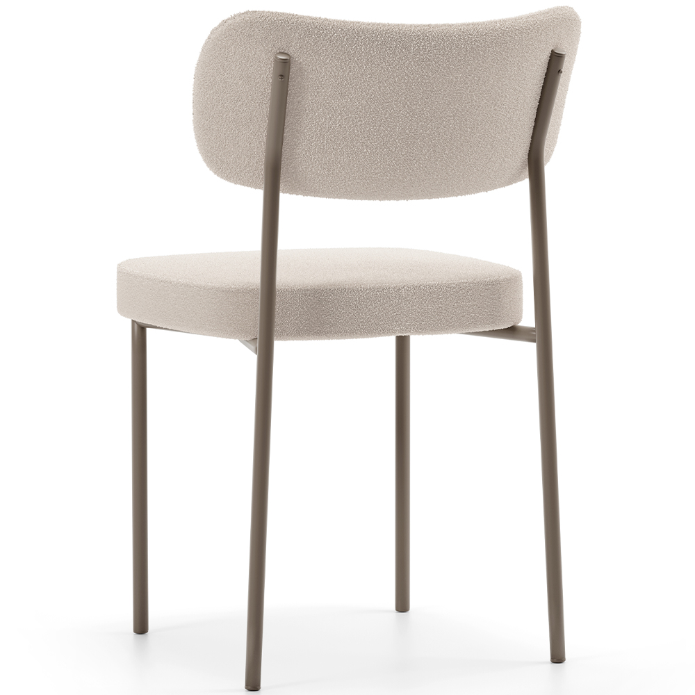 Kit 04 Cadeiras Decorativa Estofada Para Sala de Jantar Melina Base Arena L02 Bouclê Creme - Lyam Decor