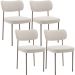 Kit 04 Cadeiras Decorativa Estofada Para Sala de Jantar Melina Base Arena L02 Bouclê Cru - Lyam Decor