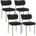 Kit 04 Cadeiras Decorativa Estofada Para Sala de Jantar Melina Base Arena L02 Bouclê Preto - Lyam Decor