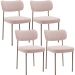 Kit 04 Cadeiras Decorativa Estofada Para Sala de Jantar Melina Base Arena L02 Bouclê Rosê - Lyam Decor