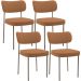 Kit 04 Cadeiras Decorativa Estofada Para Sala de Jantar Melina Base Arena L02 Bouclê Terracota - Lyam Decor