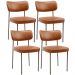 Kit 04 Cadeiras Decorativa Estofada Para Sala de Jantar Melina Base Arena L02 Couríssimo Camel - Lyam Decor
