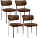 Kit 04 Cadeiras Decorativa Estofada Para Sala de Jantar Melina Base Arena L02 Couríssimo Marrom - Lyam Decor