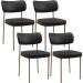Kit 04 Cadeiras Decorativa Estofada Para Sala de Jantar Melina Base Arena L02 Couríssimo Preto - Lyam Decor