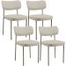 Kit 04 Cadeiras Decorativa Estofada Para Sala de Jantar Melina Base Arena L02 Linho Bege - Lyam Decor
