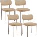 Kit 04 Cadeiras Decorativa Estofada Para Sala de Jantar Melina Base Arena L02 Linho Bege Escuro - Lyam Decor