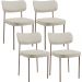 Kit 04 Cadeiras Decorativa Estofada Para Sala de Jantar Melina Base Arena L02 Linho Champagne - Lyam Decor