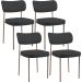 Kit 04 Cadeiras Decorativa Estofada Para Sala de Jantar Melina Base Arena L02 Linho Chumbo - Lyam Decor
