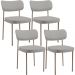 Kit 04 Cadeiras Decorativa Estofada Para Sala de Jantar Melina Base Arena L02 Linho Cinza - Lyam Decor