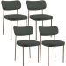 Kit 04 Cadeiras Decorativa Estofada Para Sala de Jantar Melina Base Arena L02 Linho Verde Musgo - Lyam Decor