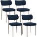 Kit 04 Cadeiras Decorativa Estofada Para Sala de Jantar Melina Base Arena L02 Suede Azul Marinho - Lyam Decor