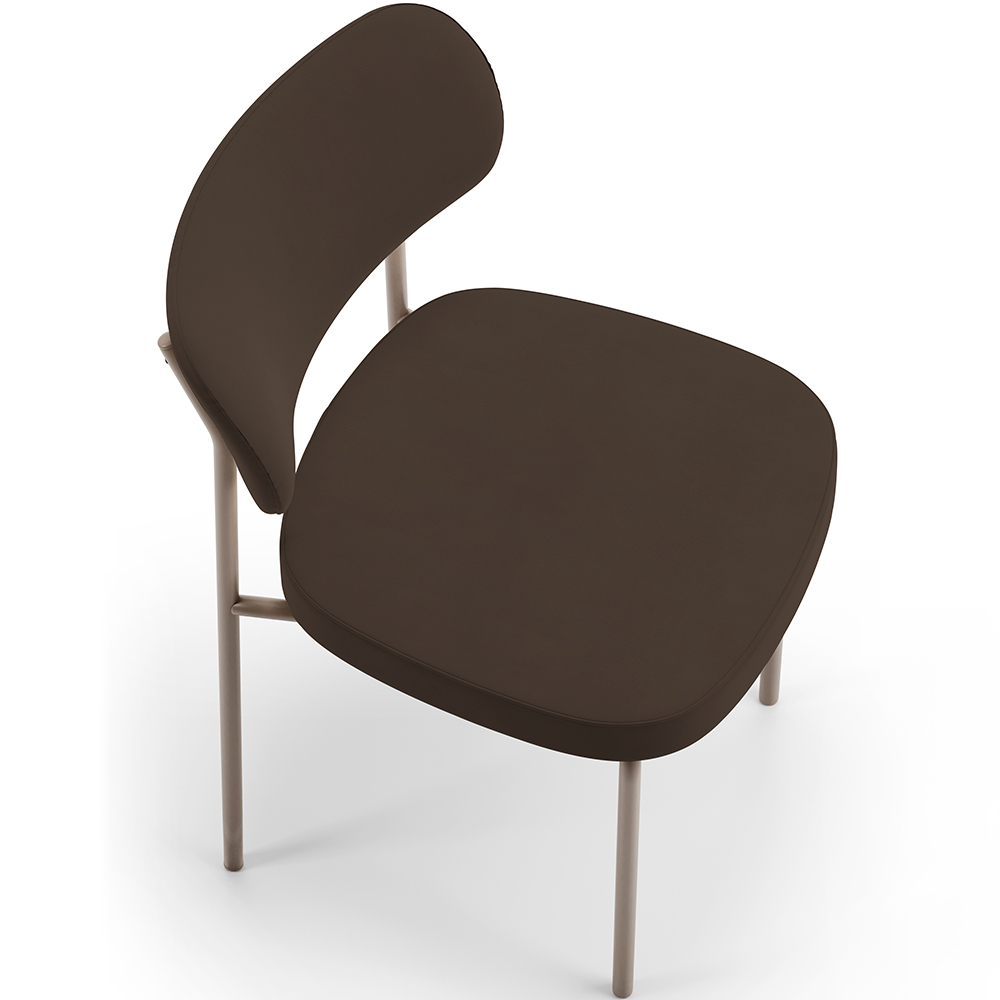 Kit 04 Cadeiras Decorativa Estofada Para Sala de Jantar Melina Base Arena L02 Suede Marrom - Lyam Decor