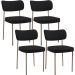 Kit 04 Cadeiras Decorativa Estofada Para Sala de Jantar Melina Base Arena L02 Suede Preto - Lyam Decor