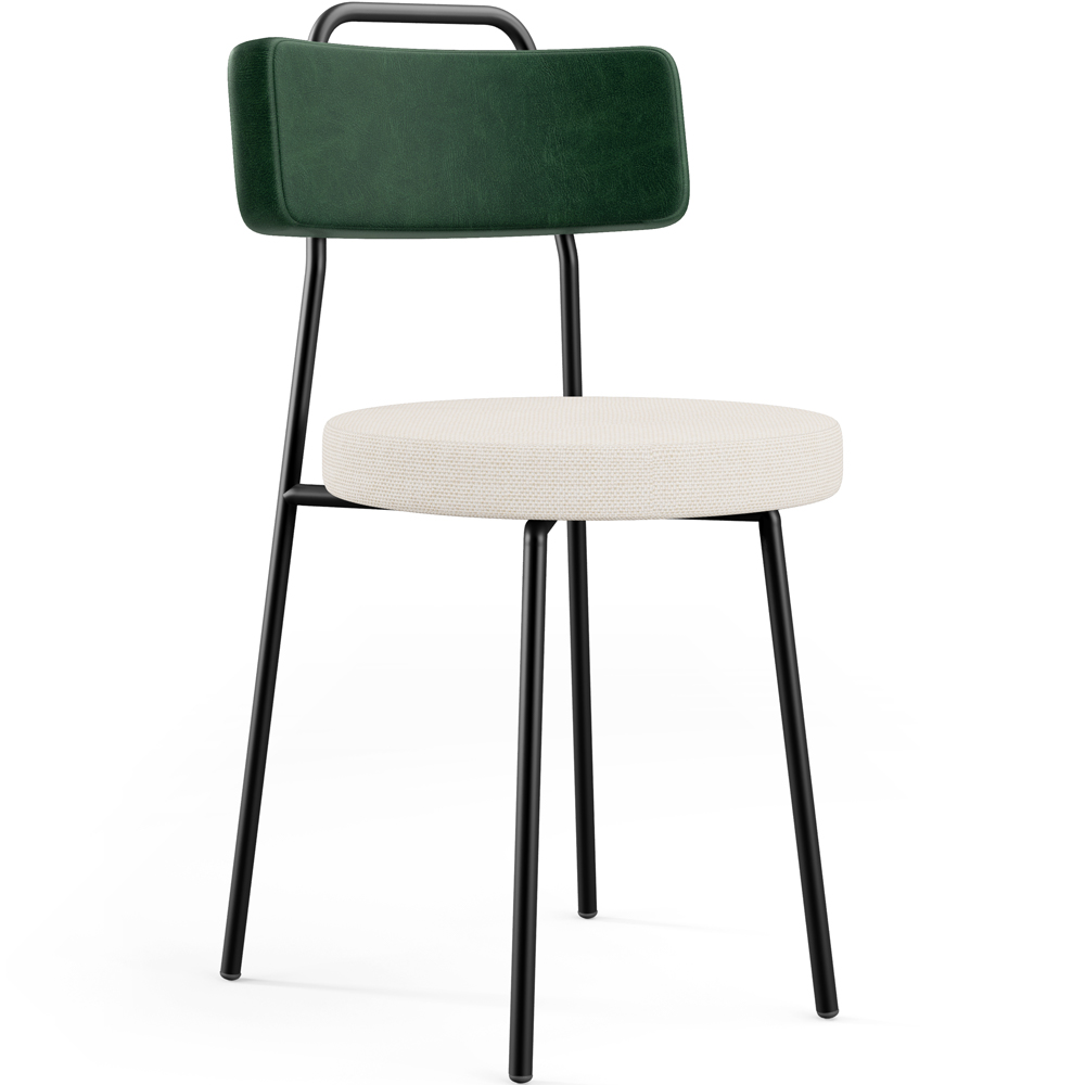 Kit 04 Cadeiras Decorativa Estofada Sala De Jantar Barcelona L02 Facto Verde Musgo Linho Cru - Lyam