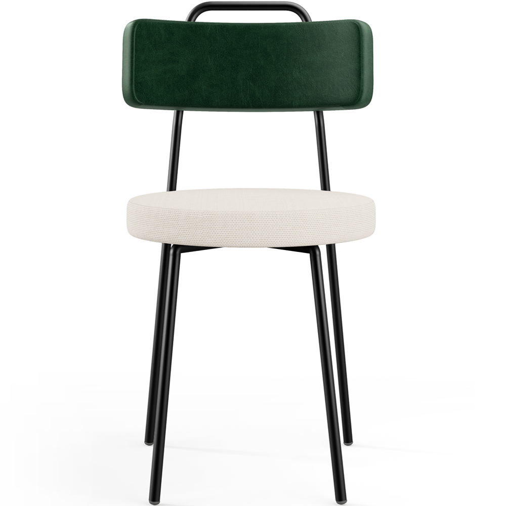 Kit 04 Cadeiras Decorativa Estofada Sala De Jantar Barcelona L02 Facto Verde Musgo Linho Cru - Lyam