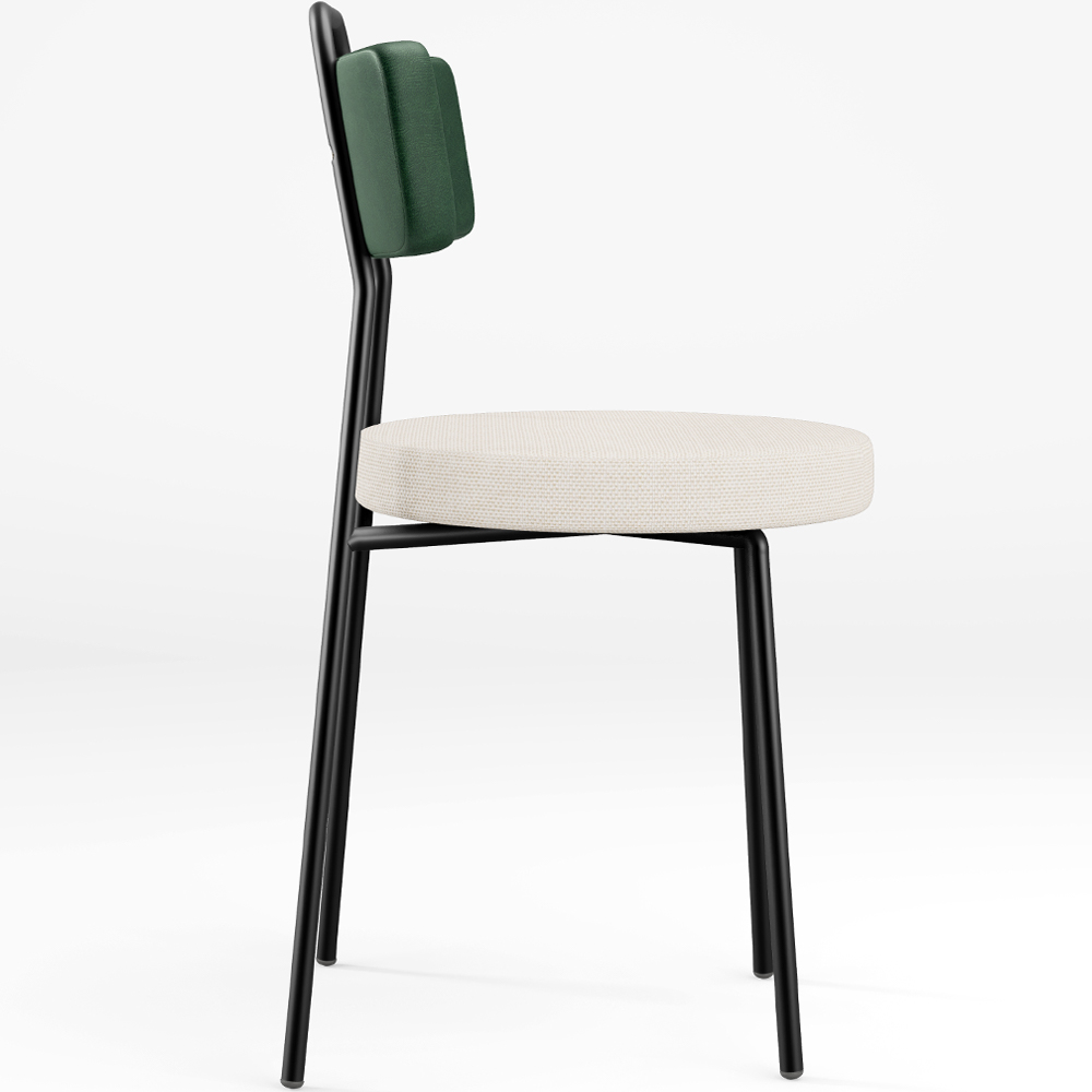 Kit 04 Cadeiras Decorativa Estofada Sala De Jantar Barcelona L02 Facto Verde Musgo Linho Cru - Lyam