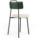 Kit 04 Cadeiras Decorativa Estofada Sala De Jantar Barcelona L02 Facto Verde Musgo Linho Cru - Lyam