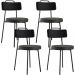 Kit 04 Cadeiras Decorativa Estofada Sala Jantar Barcelona L02 Couríssimo Preto Linho Chumbo - Lyam