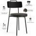 Kit 04 Cadeiras Decorativa Estofada Sala Jantar Barcelona L02 Couríssimo Preto Linho Chumbo - Lyam