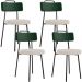 Kit 04 Cadeiras Decorativa Estofada Sala Jantar Barcelona L02 Facto Verde Musgo Linho Bege - Lyam