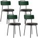 Kit 04 Cadeiras Decorativa Estofada Sala Jantar Barcelona L02 Facto Verde Musgo Linho Chumbo - Lyam