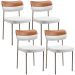 Kit 04 Cadeiras Decorativa Para Sala De Jantar Melina Base Arena L02 Faixa Couríssimo Camel Facto Branco - Lyam Decor