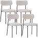 Kit 04 Cadeiras Decorativa Para Sala De Jantar Melina L02 Bouclê Cru - Lyam Decor