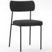 Kit 04 Cadeiras Decorativa Para Sala De Jantar Melina L02 Bouclê Preto - Lyam Decor