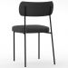 Kit 04 Cadeiras Decorativa Para Sala De Jantar Melina L02 Bouclê Preto - Lyam Decor
