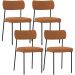 Kit 04 Cadeiras Decorativa Para Sala De Jantar Melina L02 Bouclê Terracota - Lyam Decor