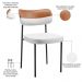 Kit 04 Cadeiras Decorativa Para Sala De Jantar Melina L02 Faixa Couríssimo Camel Facto Branco - Lyam Decor