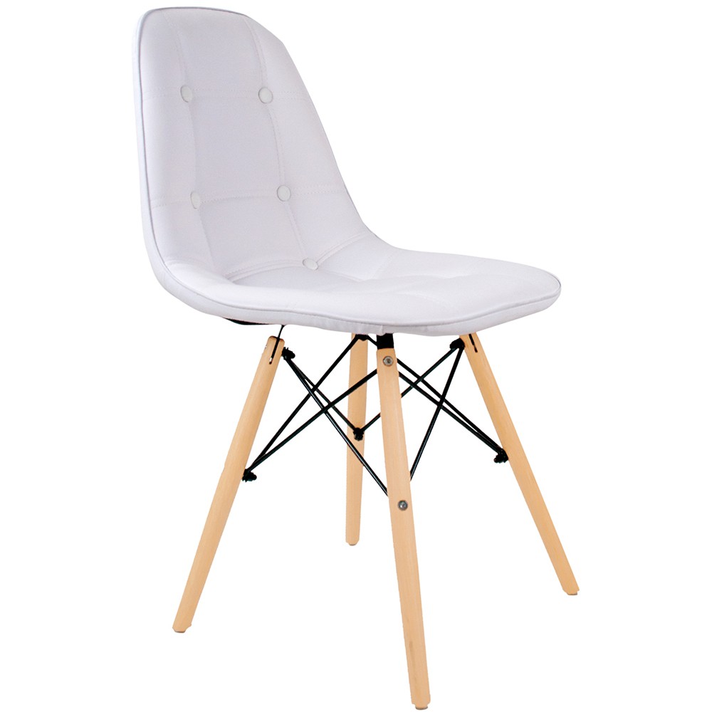 Kit 04 Cadeiras Decorativas Eiffel Charles Eames DSW Botonê E01 Branco - Lyam Decor