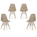 Kit 04 Cadeiras Decorativas Eiffel Charles Eames F03 Nude com Pés de Madeira - Lyam Decor