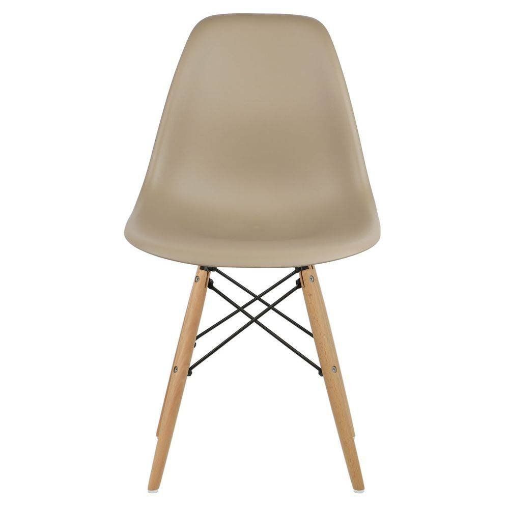 Kit 04 Cadeiras Decorativas Eiffel Charles Eames F03 Nude com Pés de Madeira - Lyam Decor
