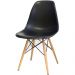 Kit 04 Cadeiras Decorativas Eiffel Charles Eames F03 Preto com Pés de Madeira - Lyam Decor