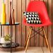 Kit 04 Cadeiras Decorativas Eiffel Charles Eames F03 Vermelho com Pés de Madeira - Lyam Decor