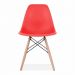 Kit 04 Cadeiras Decorativas Eiffel Charles Eames F03 Vermelho com Pés de Madeira - Lyam Decor