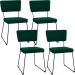 Kit 04 Cadeiras Decorativas Estofada Base De Aço Allana L02 Bouclê Verde - Lyam Decor