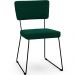 Kit 04 Cadeiras Decorativas Estofada Base De Aço Allana L02 Bouclê Verde - Lyam Decor