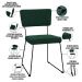 Kit 04 Cadeiras Decorativas Estofada Base De Aço Allana L02 Bouclê Verde - Lyam Decor