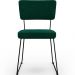 Kit 04 Cadeiras Decorativas Estofada Base De Aço Allana L02 Bouclê Verde - Lyam Decor