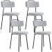 Kit 04 Cadeiras Decorativas Estofada Para Sala De Jantar Barcelona L02 Bouclê Cinza - Lyam Decor