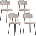 Kit 04 Cadeiras Decorativas Estofada Para Sala De Jantar Barcelona L02 Bouclê Creme - Lyam Decor