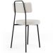 Kit 04 Cadeiras Decorativas Estofada Para Sala De Jantar Barcelona L02 Bouclê Cru - Lyam Decor