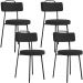 Kit 04 Cadeiras Decorativas Estofada Para Sala De Jantar Barcelona L02 Bouclê Preto - Lyam Decor