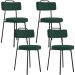 Kit 04 Cadeiras Decorativas Estofada Para Sala De Jantar Barcelona L02 Bouclê Verde - Lyam Decor