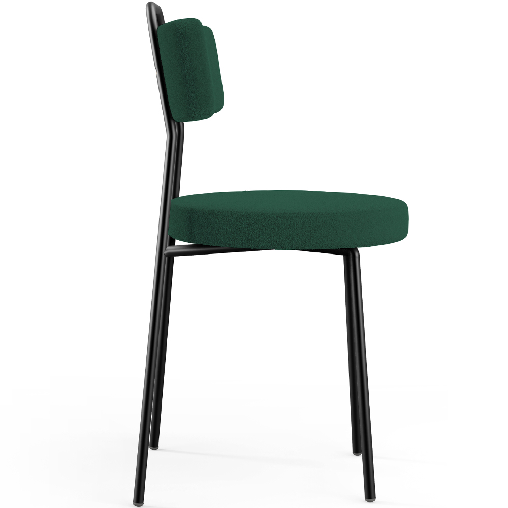 Kit 04 Cadeiras Decorativas Estofada Para Sala De Jantar Barcelona L02 Bouclê Verde - Lyam Decor